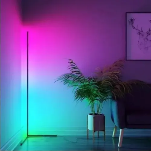 Підлоговий кутовий RGB торшер світильник Nook Lamp 120 см з пультом управління, кутова світлодіодна LED лампа підсвічування з різними режимами Чорний