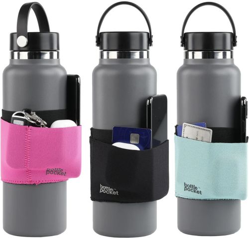 Чохол з кишенею для спортивної пляшки Bottle Pocket до 1 л тканинний кишеню органайзер для зберігання смартфона, ключів, карток і навушників