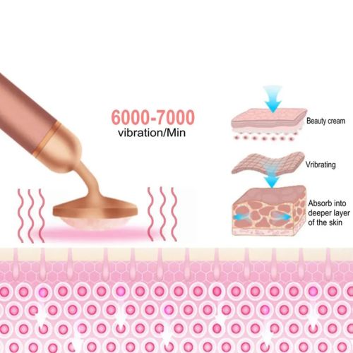 Вібромасажер ролер для обличчя Flawless Contour масажний ролик з двома насадками на батарейках, електричний масажер для масажу, ролик-масажер