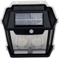 Уличный настенный светильник COBA Solar Wall Lamp HW-888-2W аккумуляторный подвесной фонарь на солнечной батарее с датчиком движения 2 лампы 3 режима