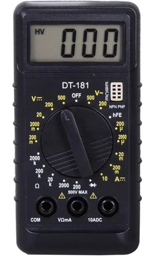 Компактний міні цифровий мультиметр Digital DT - 181 Автоматичний кишеньковий mini тестер напруги, сили струму з дисплеєм і індикатором DT181