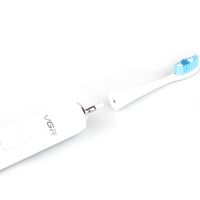 Электрическая зубная щетка VGR V-801 ультразвуковая, пульсирующая USB электрощетка с 2-мя насадками для чистки зубов на аккумуляторе 3 режима Белая