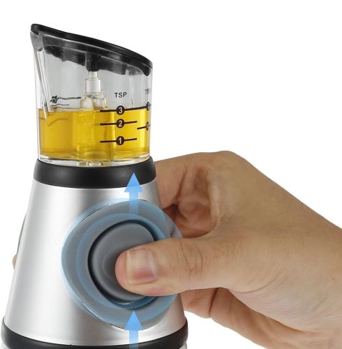 Кухонний дозатор для масла NBZ Press and Measure, скляна пляшка для масла і оцту Oil Dispenser, натискний диспенсер для рідких продуктів 500 мл