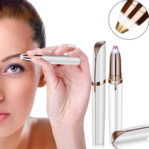 Жіночий епілятор для брів Finishing Touch Flawless Brows, портативний тример Електробритва для видалення волосся на батарейках Білий