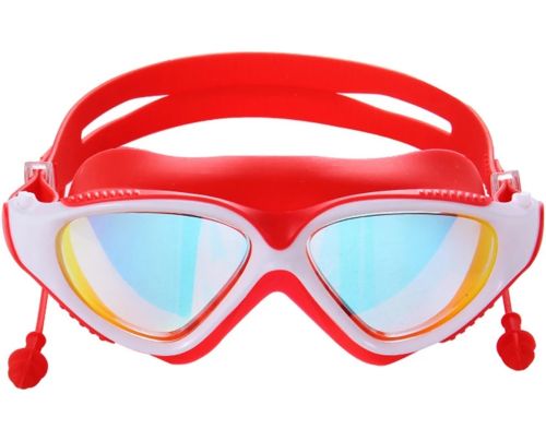 Окуляри для плавання Conquest Uv Shield Anti-Fog захисна маска з подвійним регульованим ремінцем, берушами і захистом від УФ в чохлі для басейну 17х5 см