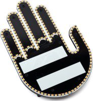 Світлодіодна рука fun gesture hand LED-долоня з жестами на липучці з підсвічуванням, автомобільний знак на заднє скло в салон авто з пультом управління
