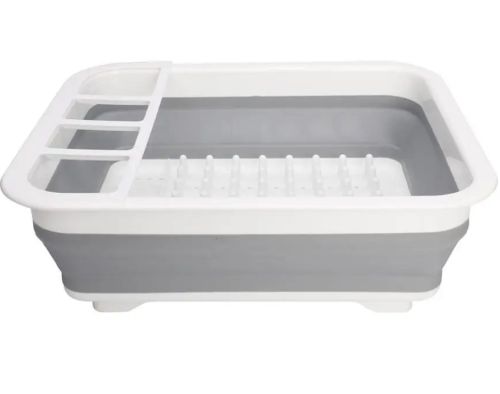 Складна кухонна сушарка для посуду Kitchen Craft Joseph Extend BN-090 розкладна, силіконова сушка для тарілок і кухонних приладів, піддон