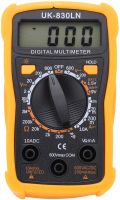 Цифровий мультиметр тестер Digital UK-830LN DT 830 lnv універсальний ручний тестер сили струму, напруги і опору з дисплеєм DT-830 Жовтий