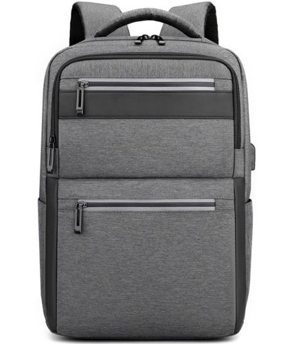 Міський молодіжний Оксфордський рюкзак Bag BG - 40 Сірий для ноутбука 15,6 " дюйма універсальний Чоловічий з USB і портом для навушників 42Х28 см BG40