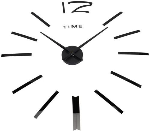 Настінні 3D годинник Diy Clock XZ127 Black Зроби сам 70-150 см великі безшумні самоклеючі 3Д годинник об'ємні цифри на стіну для дому, офісу чорні