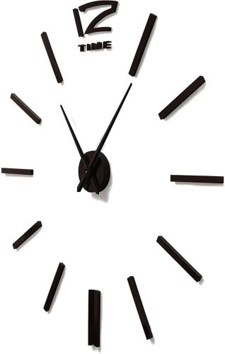 Настінні 3D годинник Diy Clock XZ127 Black Зроби сам 70-150 см великі безшумні самоклеючі 3Д годинник об'ємні цифри на стіну для дому, офісу чорні