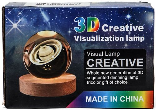 Кришталева куля-нічник Медузи 3D Creative Visualization Lamp світлодіодний LED нічник, прозорий Скляна куля світильник на акумуляторі від USB