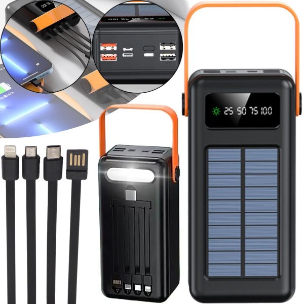 Портативний зарядний пристрій Power Bank Voltronic YM635DX 30000mAh з сонячною панеллю і ліхтариком Solar зовнішній акумулятор повербанк для зарядки