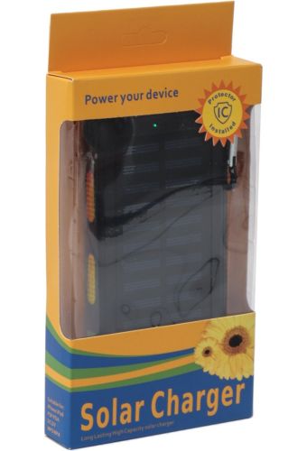 Портативний зарядний пристрій Power Bank Solar Charger QL-268 20000mAh протиударний повербанк з сонячною панеллю подвійний зарядкою USB ліхтариком