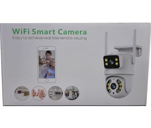 Бездротова вулична IP камера відеоспостереження Wifi Smart Camera Q13 6Мп поворотна подвійна відеокамера з нічною зйомкою і віддаленим доступом Rias