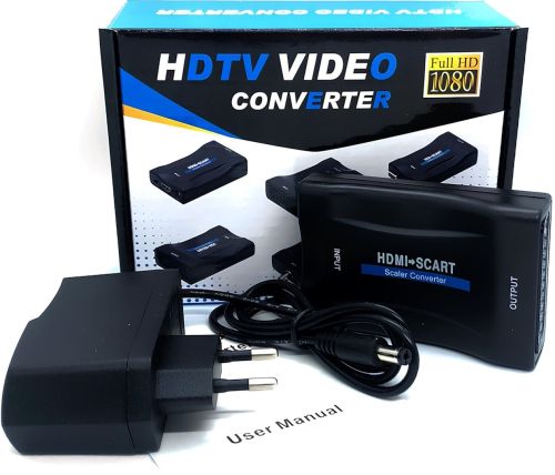 Конвертер видео Scaler Converter H70 HDMI на SCART адаптер переходник для преобразования цифрового сигнала в аналоговый, видеоконвертер 1080p DC 5В