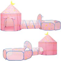 Дитячий ігровий намет замок Beautiful Cubby house 3 в 1 для дітей з наметом будиночком, тунелем і сухим басейном, збірний вігвам з сумкою Рожевий