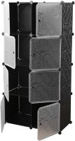Складаний шафа органайзер для речей Storage Cube Cabinet MP-28-51 76х37х146 см Пластикова тумба на 8 секцій поличка для одягу та взуття Чорна MP28-51