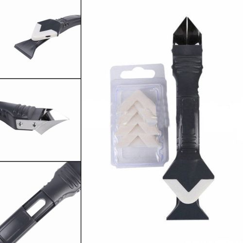 Пластиковый силиконовый шпатель скребок для герметика и силикона Silicon Trowel Scraper GS-3991P, Набор из 5 насадок для удаления заделки швов
