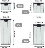 Набір контейнерів для сипучих Food Storage Container Set 8 ємностей, прозорі органайзери, баночки для зберігання харчових продуктів, круп з кришками