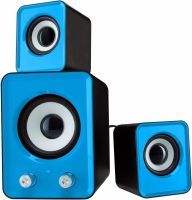 Музичні комп'ютерні колонки Speaker Mini Ft - 202 2.1 для ПК, акустична система з сабвуфером і сателітами 9W від USB Mini-jack 3.5 мм сині