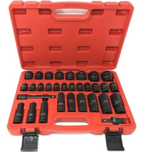Набір торцевих шестигранних головок Piece Tool Set 1/2 " 31шт в кейсі, ударні головки 8-32mm з подовжувачем і кутовий насадкою 31 предмет у валізі
