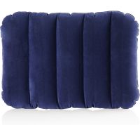 Туристична надувна подушка Intex Inflatable Pillow 68672 47x30 см флокірована для плавання і подорожей Накладка під голову для кемпінгу синя
