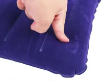 Туристична надувна подушка Intex Inflatable Pillow 68672 47x30 см флокірована для плавання і подорожей Накладка під голову для кемпінгу синя