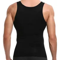 Стягуюча майка для чоловіків Slim'n Lift men коригуюча чоловіча білизна Black, чоловіча коригуюча майка Слім енд ліфт фо Мен Чорна
