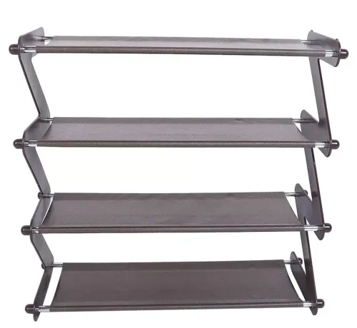 Складна етажерка полиця для зберігання взуття Z-Shared Shoe Rack YH8802-4 на 4 полиці, Побутова стійка органайзер YH-8802 для речей і взуття кавова