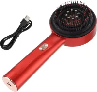 Бездротова масажна гребінець Scalp Massager Comb YKD - 123b для укладання і завивки волосся акумуляторна щітка з дозатором для масажу голови Червона