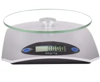 Кухонні електронні ваги Domotec MS-KE5 від 1г до 5 кг Air Glass скляні до 5кг Domotec з LCD-дисплеєм і автоматичним вимкненням Сірі