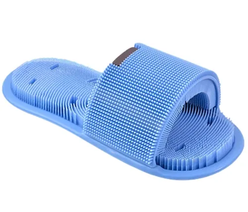 Силиконовый массажный шлепок Massage Slipper Tatboomu для массажа стоп ног, Тапочек 28.5х13.5 см с акупунктурным эффектом из силикона для душа Синий