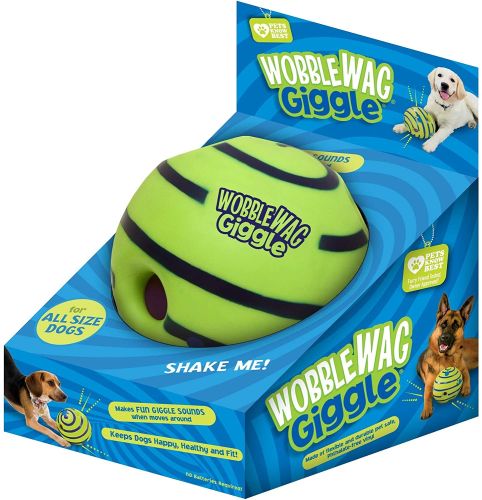Хихикаючий м'яч для собак Wobble Wag Giggle Ball D-14, інтерактивна іграшка для гри з собакою іграшка-м'яч звуковий з термопластичної гуми