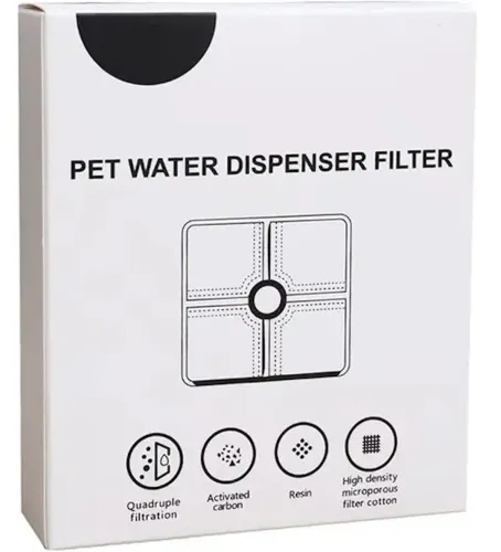 Комплект сменный фильтр 1 шт для автоматической поилки Pet Water Fountain, Угольные сменные фильтры 12.3х12.3х0.8 см для питьевого фонтана животных