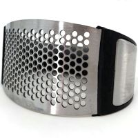 Пресс измельчитель Arc-Shaped Garlic Press для чеснока, ручная чесночница, чеснокодавка, нажимная чеснокодавилка из нержавеющей стали Черная