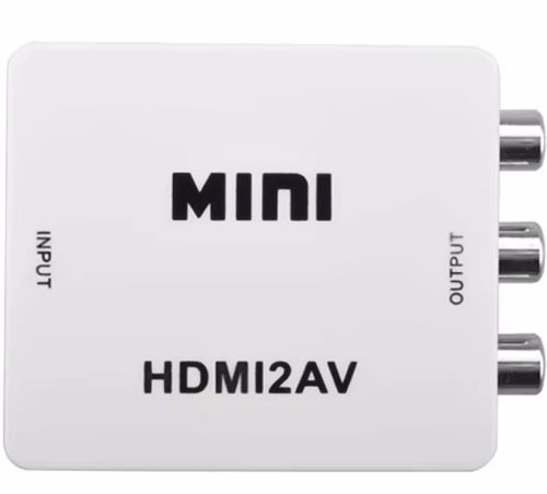 Активний конвертер перехідник HDMI на AV RCA AV P42 тюльпан зі звуком і зовнішнім живленням, Універсальний адаптер HDMI-AV Converter Mini 1080P Білий
