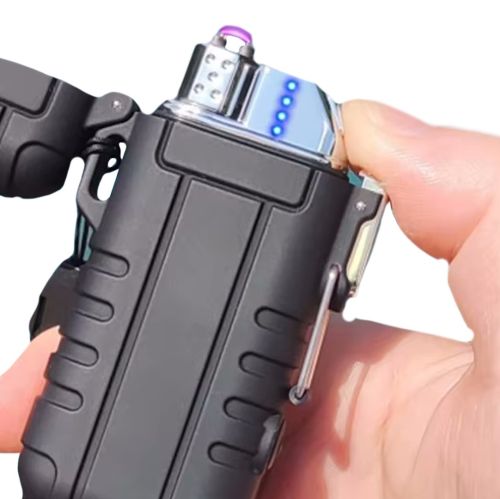 Електроімпульсна дугова висувна запальничка Explorer F13 дві дуги від USB, акумуляторна електрозажигалка з захистом від вітру і полум'яною дугою