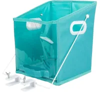 Складаний органайзер кошик Closet Caddy Box з жорстким піддоном для зберігання речей і постільної білизни з кріпленням, Контейнер для одягу Синій