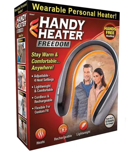 Бездротовий обігрівач на шию Handy Heater Freedom MAG - 634 з 4 режимами нагріву від USB, переносний акумуляторний міні обігрівач для шиї Сірий
