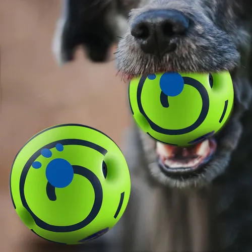 Хихикаючий м'яч для собак Wobble Wag Giggle Ball D-14, інтерактивна іграшка для гри з собакою іграшка-м'яч звуковий з термопластичної гуми