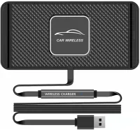 Автомобильная беспроводная зарядка Car Wireless Pad C1 15W для зарядки телефона, Силиконовый зарядный коврик в авто с антискользящим покрытием Черный