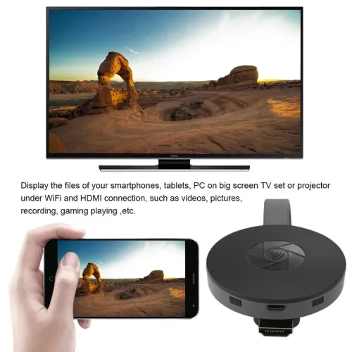 Бездротовий Wi-Fi HDMI приймач адаптер Chromecast MiraScreen G2 мультимедійний медіаплеєр з вбудованим WiFi модулем з телефону на телевізор Чорний