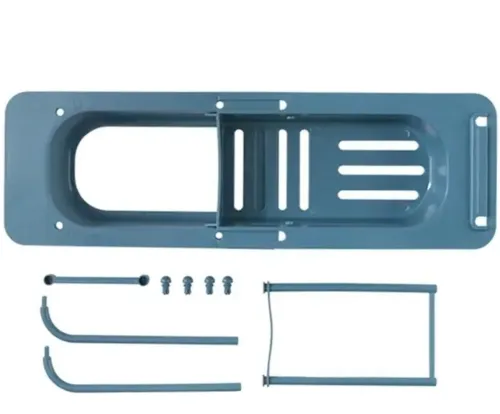 Раздвижная полка органайзер для раковины Sink rack AD-1792 для губки и тряпок, Телескопическая полочка сушилка полотенца на мойку LY-567 Темно-синяя