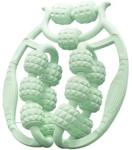 Кільцевий роликовий масажер Spirill Massager AND526 для глибокого масажу тканин і м'язів для шиї 15 коліс, антицелюлітний ручний ролик для тіла