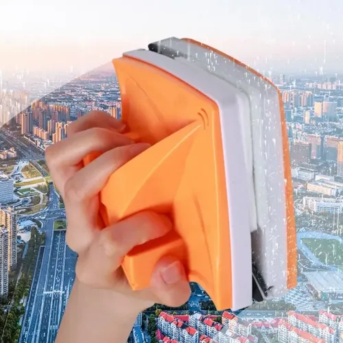 Двухсторонняя магнитная щетка скребок Lavaventri Magnetico D-7198 для мытья окон с двух сторон, Магнитный c T-образной ручкой для стекол окна