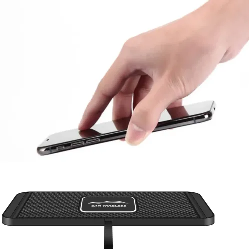 Автомобильная беспроводная зарядка Car Wireless Pad C1 15W для зарядки телефона, Силиконовый зарядный коврик в авто с антискользящим покрытием Черный