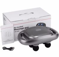 Массажер перкуссионный Massage Gun TosWa YM-K60 для массажа всего тела 6 головок, Ручной аккумуляторный 9 режимов 20 скоростей для мышц и релаксации
