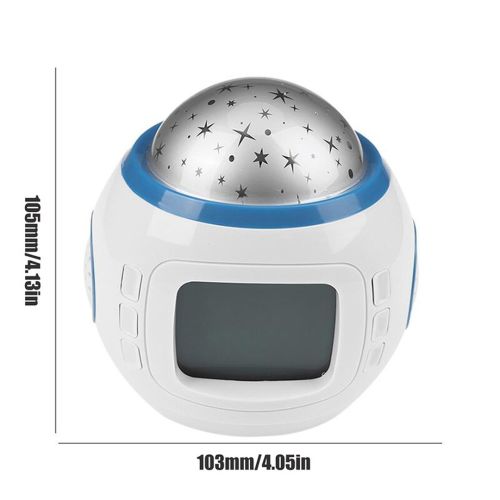 Настольные часы - проектор Music And Starry Sky Calendar 1038 с LED подсветкой, Музыкальный ночник проектор звездного ночного неба светильник Белый