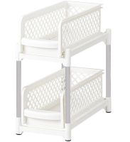 Універсальна стійка органайзер Portable 2 Tier Basket Drawers з висувними ящиками полицями для зберігання ємностей дрібниць полку підставка у ванну